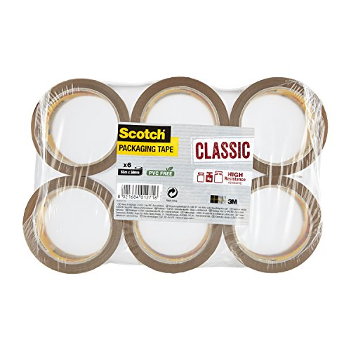 Scotch 371 Cba CL5066.F6.B Taśma do Pakowania, Brązowy, 50 mm x 66 m 6 sztuk