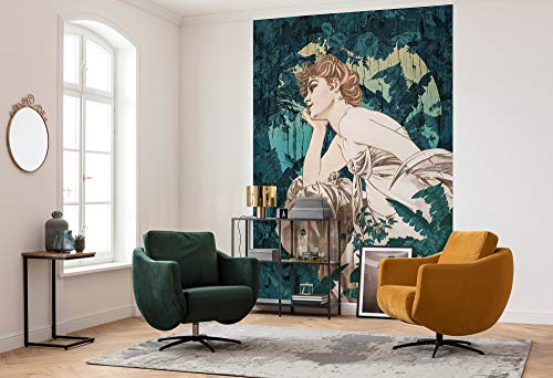 Komar Fototapeta z włókniny Songes Vert tapeta XXL, dekoracja, styl secesyjny, sypialnia, salon, retro, barokowa wymiary 200 x 280 cm (szerokość wysokość) HX4 027 - obrazek 1