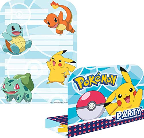Zaproszenia urodzinowe Pokemon 8 szt. - obrazek 1
