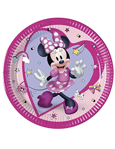 TALERZYKI URODZINOWE MINNIE MOUSE (20 CM), 8 SZT.
