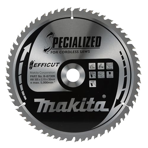 Makita B 67309 EFFICUT brzeszczot do piły tarczowej Ø 305 x 2,15 30 mm, 60 zębów, kąt zębów 10, czystych i szybkich cięć w drewnie, akumulatorowych pił nasadowych ukośnych - obrazek 1
