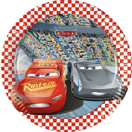 Talerzyki Pap. Cars 3, Next Generation, 20 Cm, 8 Szt. (Plastic Free) - obrazek 1