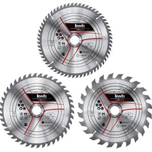 kwb by Einhell 3 częściowy zestaw brzeszczotów do piły tarczowej 250 x 30 mm Stat. akcesoria (3 brzeszczoty HM, Ø mm, 1 24 Z, 42 60 pasuje stołowych pił