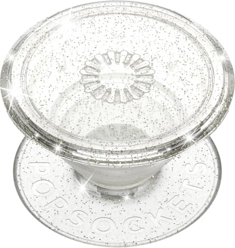 PopSockets Phone Grip Clear Glitter Silver