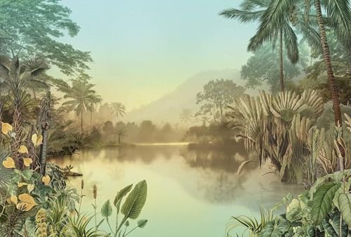 Komar Fototapeta z włókniny LAC TROPICAL tapeta XXL, dekoracja, styl secesyjny, sypialnia, salon, biuro, korytarz wymiary 400 x 270 cm (szerokość wysokość) HX8 049 - obrazek 1