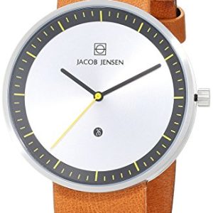 Jacob Jensen Męski analogowy zegarek kwarcowy ze skórzanym paskiem 32271 Jacob Jensen Męski analogowy zegarek kwarcowy ze skórzanym paskiem 32271