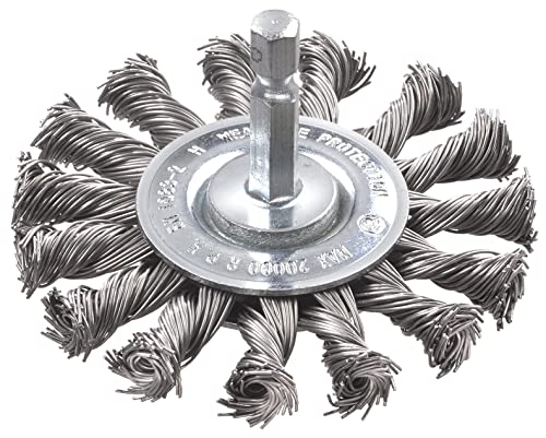 kwb szczotka do szyb gruba, pleciona, drut stalowy HSS, Ø 70 mm metalu i kamienia, druciana wiertarki z trzonkiem sześciokątnym E6.3, usuwania rdzy, odkamieniania, szorstkowania - obrazek 1