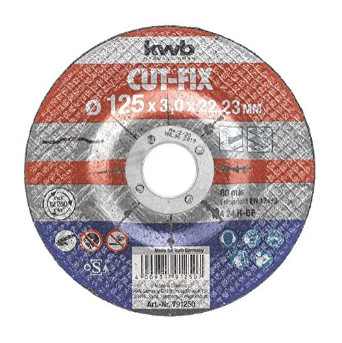 kwb tarcza do cięcia Cut Fix 791250 (125 x 22, wygięta, grubość 3,0 mm, metalu i stali, szlifierek kątowych) - obrazek 1