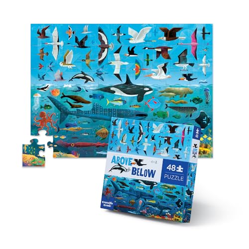 Crocodile Creek Nad i poniżej morza niebo 48 częściowa puzzle podłogowe dla dzieci w wieku od 4 lat wytrzymałe pudełko do przechowywania gotowe mają wymiary 78 cm x 50