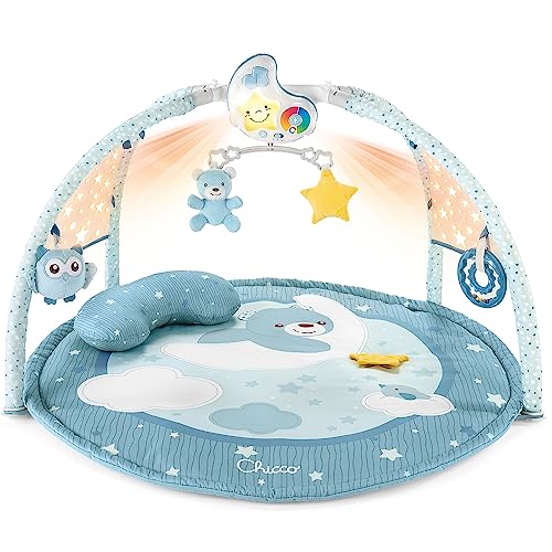Chicco Mata dla Niemowlaka 3w1,z Projektorem Gwiazdek, Lampką Nocną z Relaksującą Muzyką, dzieci 0+m, Niebieska