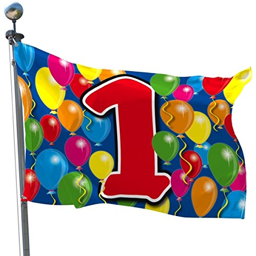Folat 04570 balony z flagą na 1 urodziny 60 x 90 cm, wielokolorowe - obrazek 1