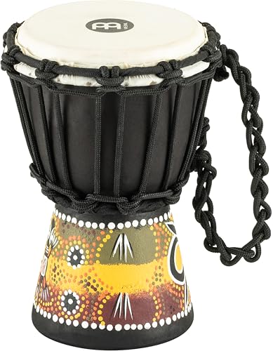 Meinl Percussion HDJ7 XXS Mini drewniana seria Djembe Headliner napięcie sznurka 11,4 cm (4,5 cala) średnica (mini) gekon design - obrazek 1