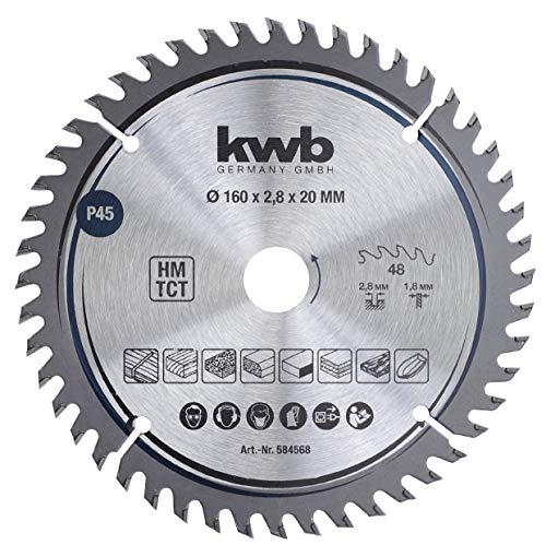 kwb brzeszczot do piły tarczowej 160 x 20 mm, bardzo precyzyjne cięcie, nadaje się blatów roboczych, drewna i płyt powlekanych - obrazek 1