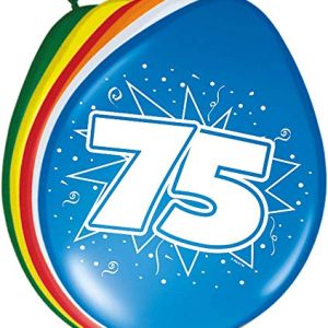 Folat Balony na 75 urodziny 30cm 8szt Folat Balony na 75 urodziny 30cm 8szt