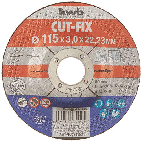 kwb Tarcza tnąca Cut Fix 791150 (115 x 22, wygięta, grubość 3,0 mm, do metalu i stali, szlifierek kątowych) - obrazek 1