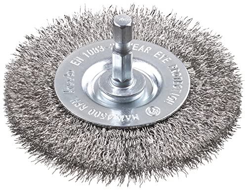 kwb szczotka tarczowa, drobna, drut ze stali nierdzewnej, Ø 75 mm do metalu i kamienia, druciana wiertarki z trzonkiem sześciokątnym E6.3, usuwania rdzy, odkamieniania, szorstkowania - obrazek 1