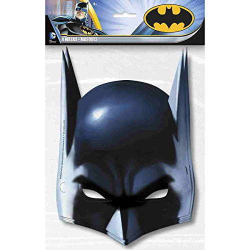 Unique Party 49921 Batman Masks, Pack of 8, white, one size