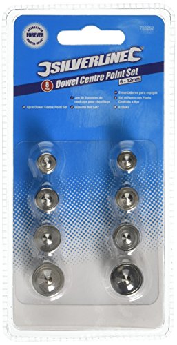 Silverline 733252 drewniane końcówki centrujące do drewna, 8 częściowy zestaw 612 mm - obrazek 1
