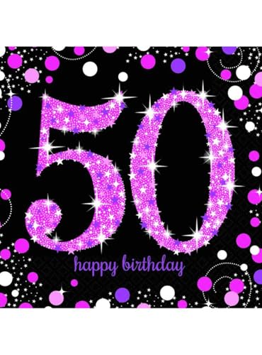 Serwetki, 50 Sparkling Celebration Pink, 33 cm, 16 sztuk - obrazek 1