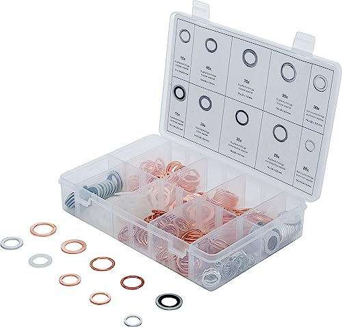 BGS 85225 Zestaw pierścieni uszczelniających miedź, aluminium, nylon 250 szt. - obrazek 1