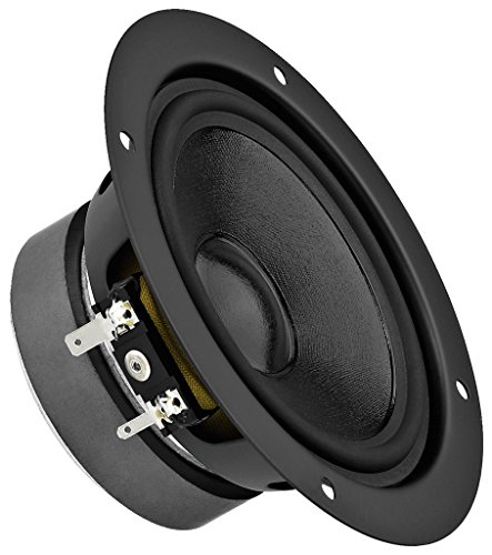 MONACOR MSH 116/4 Hi Fi głośnik średniotonowy, do odtwarzania tonów średniotonowych, moduł montażowy obudowy pudełka, w kolorze czarnym - obrazek 1