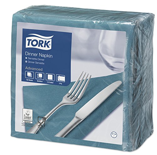 Tork 477906 serwetki na kolację, dwuwarstwowe, ćwiartki, 39 cm x cm, Teal (opakowanie 1800 szt.)