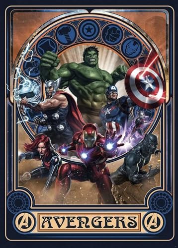 Marvel Komar Fototapeta z włókniny ornament Avengers Rozmiar: 200 x 280 cm (szerokość wysokość) pokój dziecięcy, superbohater, tapeta IADX4 068