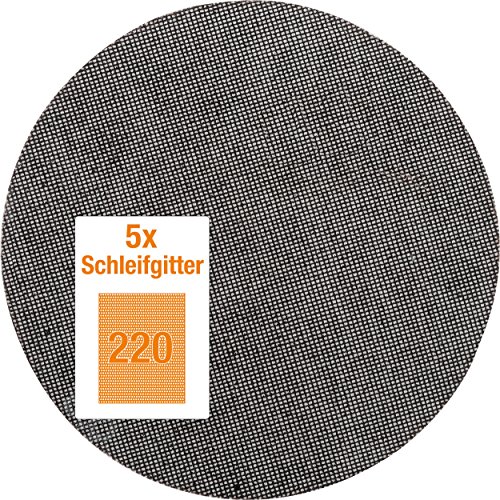 kwb Quick Stick tarcza szlifierska K 220 do szlifierek z długą szyjką, 225 mm Ø, włókna szklanego, perforowana na rzep (5 szt.) - obrazek 1