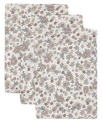 Jollein 3 pieluszki do odbijania Hydrophlic Face 15×20 cm Kwiaty RETRO FLOWERS