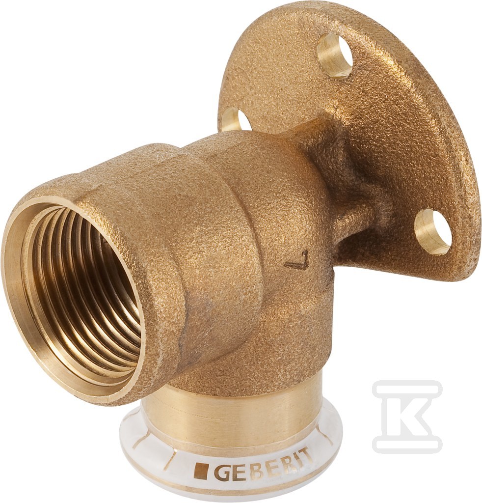 Podłączenie armatury Geberit Mapress Kupfer 90° z gwintem wewnętrzny d22-Rp3/4 L52 63457 - obrazek 1