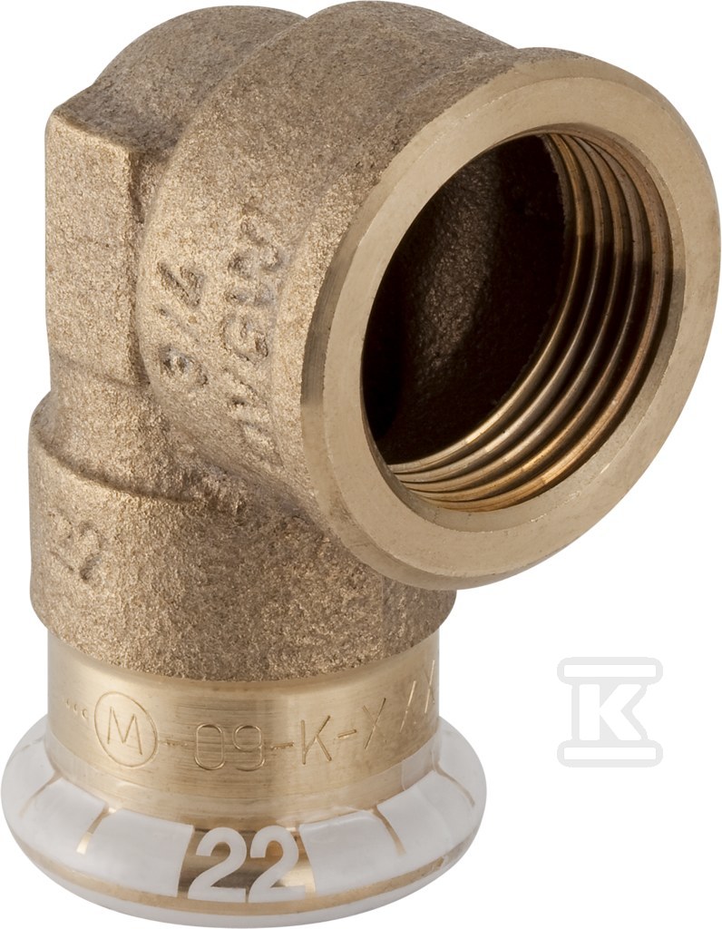 Kolano Geberit Mapress Kupfer przejściowe 90° z gwintem wewnętrznym D54-Rp2 63866 - obrazek 1
