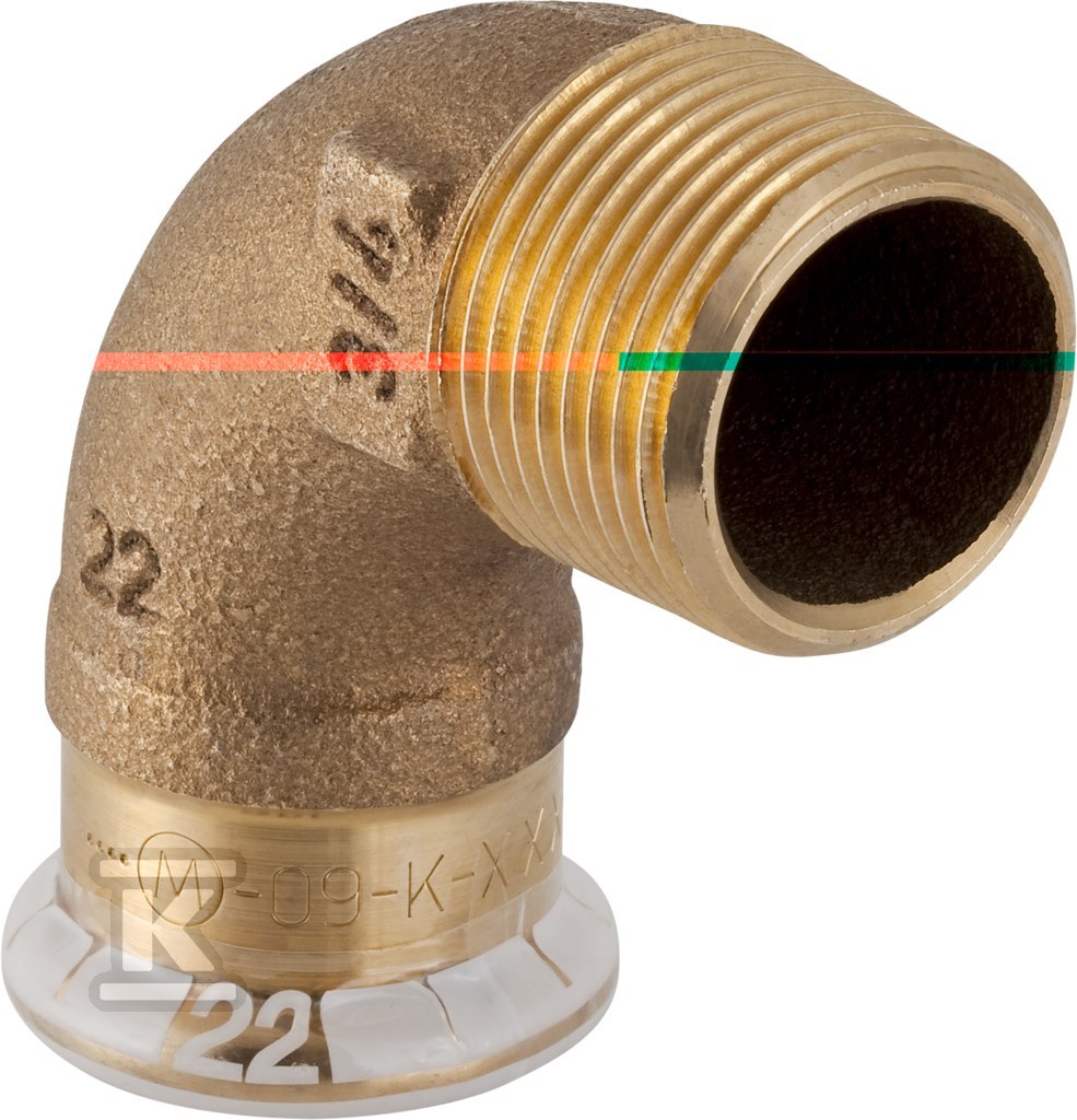 Kolano Geberit Mapress Kupfer przejściowe 90° z gwintem zewnętrznym D18-R1/2 63884 - obrazek 1