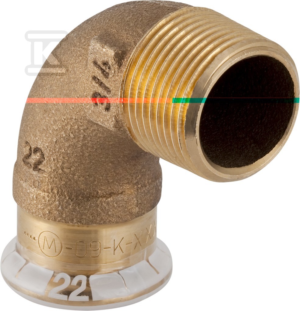 Kolano Geberit Mapress Kupfer przejściowe 90° z gw.zewn. d35-R11/4 63887 - obrazek 1