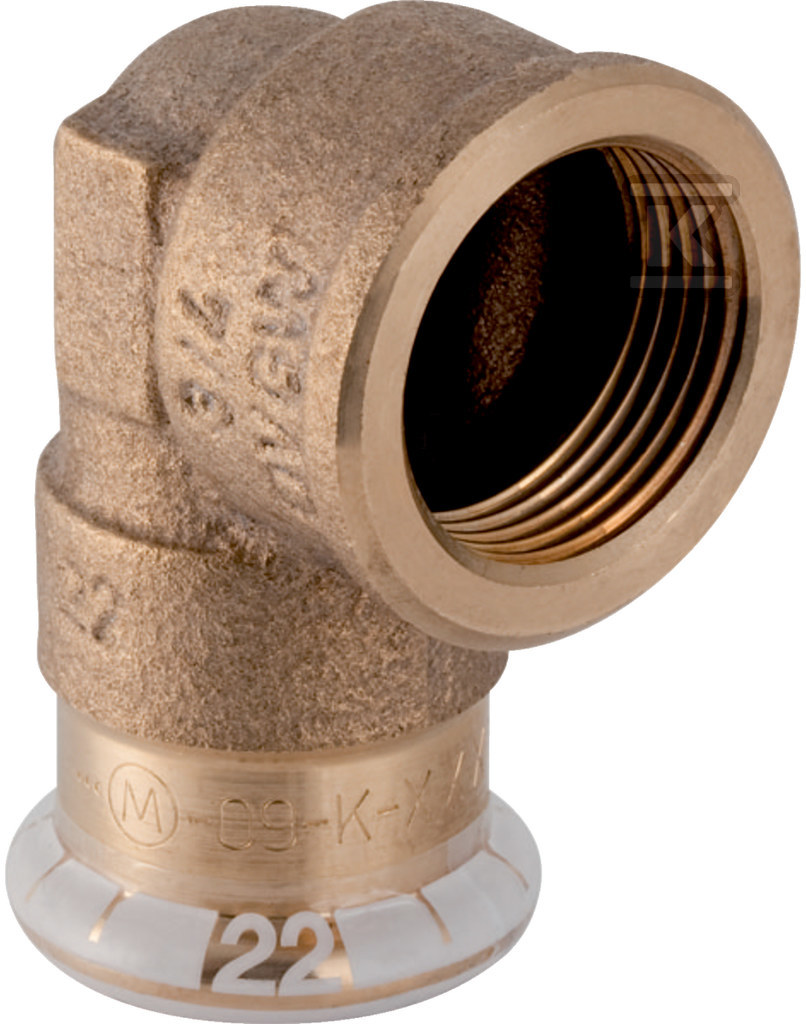Kolano Geberit Mapress Kupfer FKM przejściowe 90° z gwintem wewnętrznym D15-Rp 1/2 52544 - obrazek 1