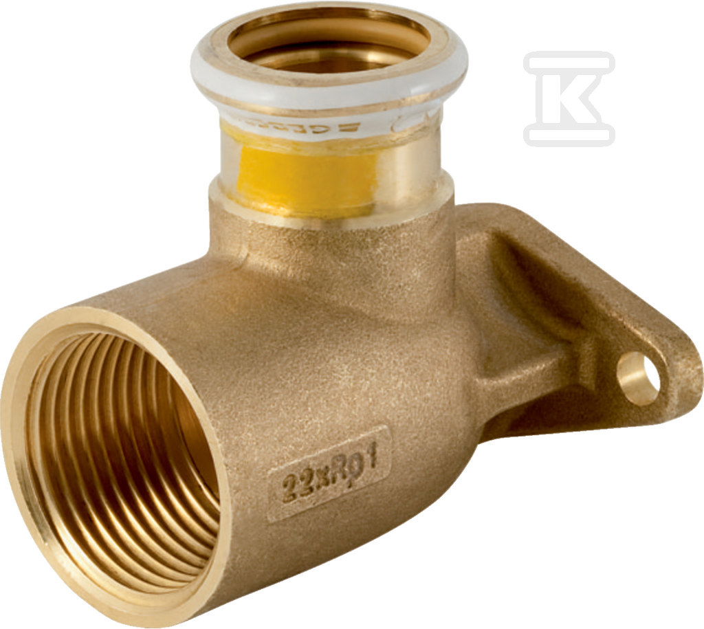 Podłączenie armatury Geberit Mapress Kupfer Gas 90° z gwintem wewnętrzny d22-Rp1 91105 - obrazek 1