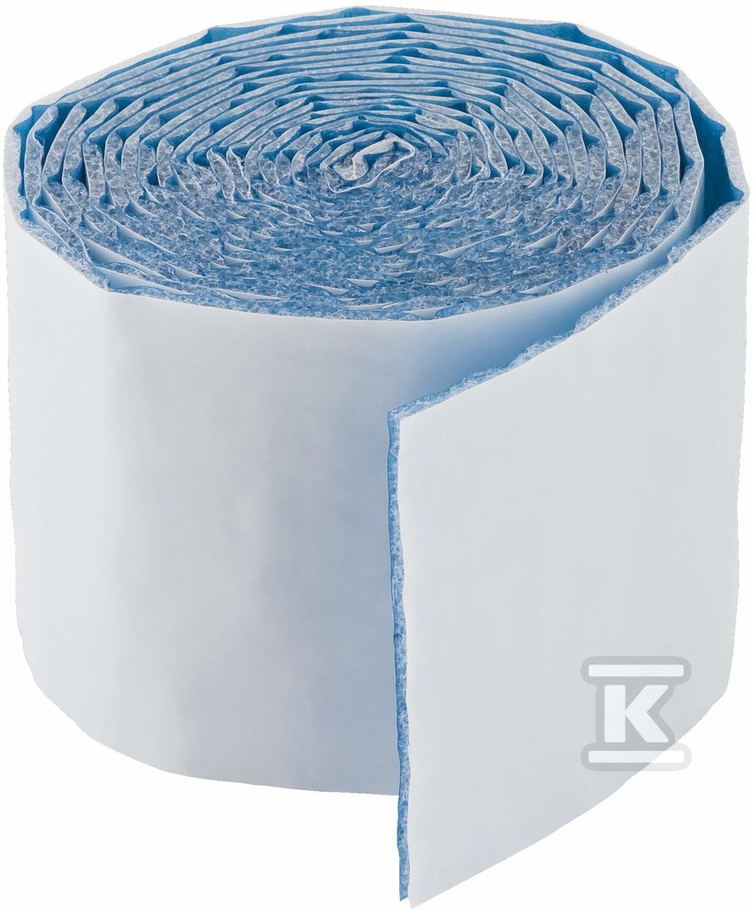 Taśma PE samoprzylepna wym.70x3mm, zwój dł.3.6m, do izolacji akustycznej rur i kształtek kanalizacyjnych, do montażu podtynkowego, kolor jasno-niebieski (kanalizacja HDPE) 300.007.00.2 - obrazek 1