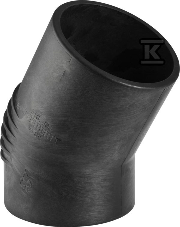 Kolano PE Silent-db20 HT 56/30 krótkie sanitarne, do kanalizacji wewnętrznej niskoszumowej, kolor czarny 305.300.14.1