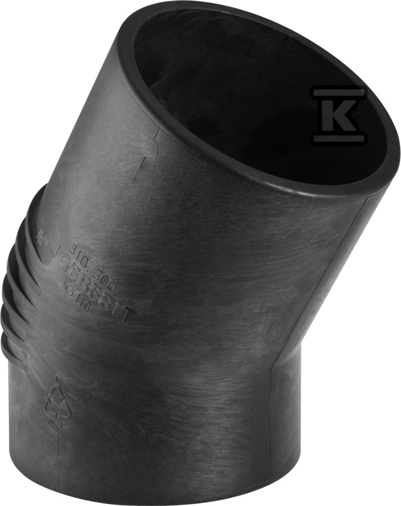 Kolano PE Silent-db20 HT 56/30 krótkie sanitarne, do kanalizacji wewnętrznej niskoszumowej, kolor czarny 305.300.14.1 - obrazek 1