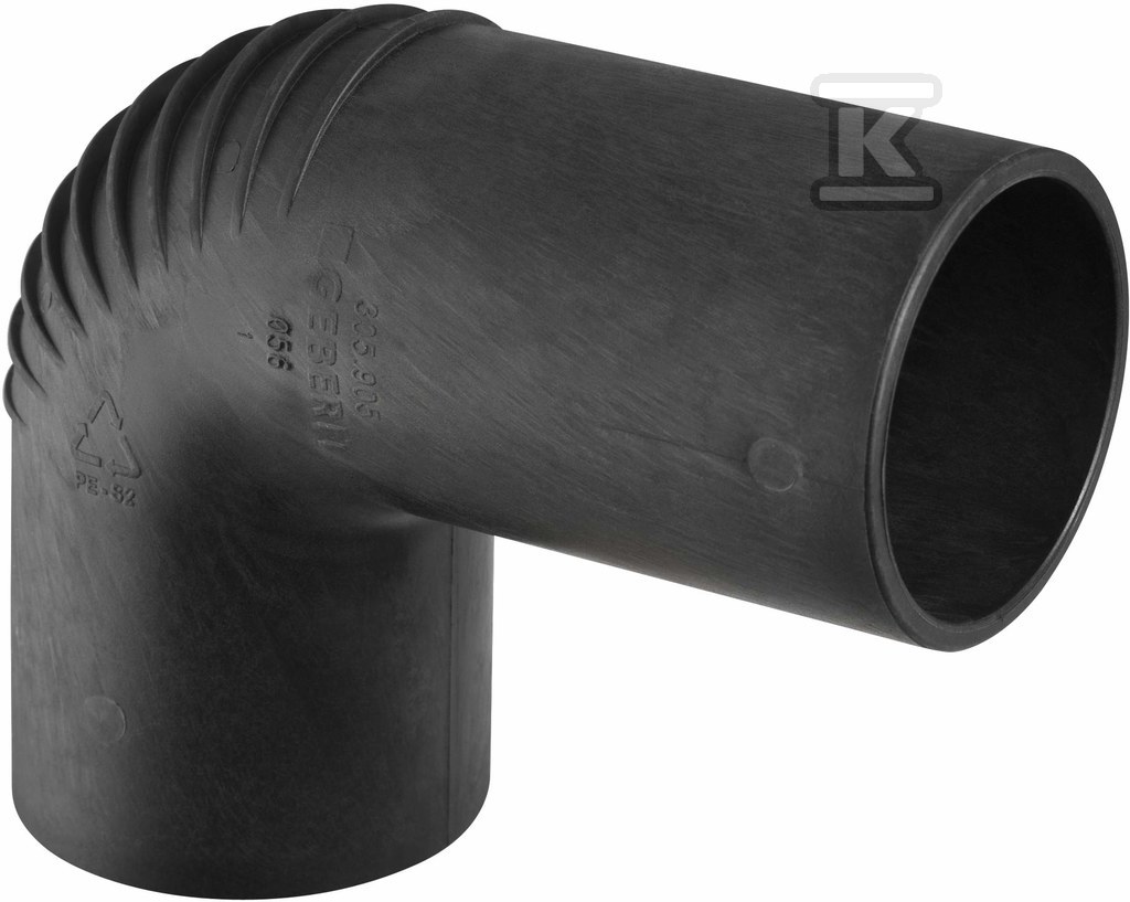 Kolano PE Silent-db20 HT 56x56/90 przyłączeniowe długie, sanitarne, do kanalizacji wewnętrznej niskoszumowej, kolor czarny 305.906.14.1 - obrazek 1