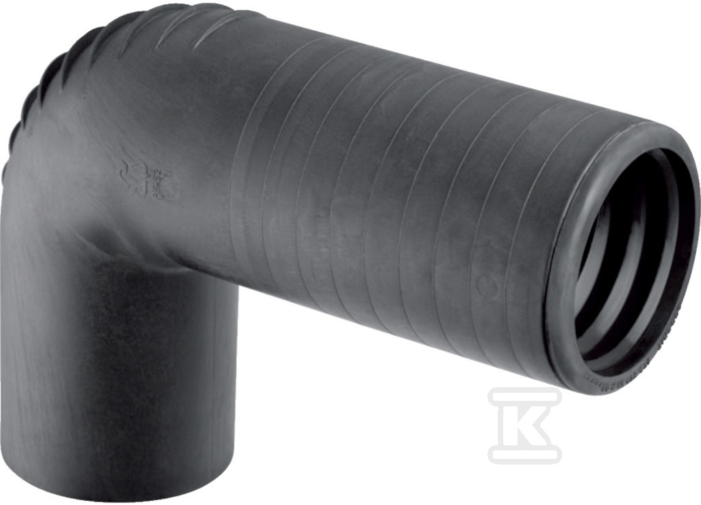 Kolano PE Silent-db20 HT 56x63/90 przyłączeniowe długie, sanitarne, do kanalizacji wewnętrznej niskoszumowej, kolor czarny 306.906.14.1 - obrazek 1