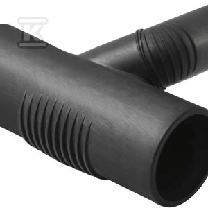 Trójnik PE Silent-db20 HT 90X56/90 dwupłaszczyznowy z podejściem z lewej strony, sanitarny, do kanalizacji wewnętrznej niskoszumowej, kolor czarny 308.051.14.1