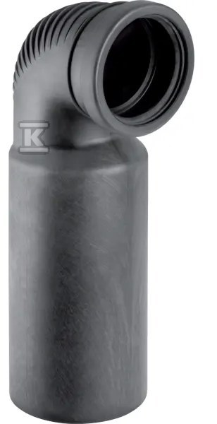 Kolano PE Silent-db20 HT 90x90/90 przyłączeniowe, krótkie o małym promieniu, do wiszącej miski WC, sanitarne, do kanalizacji wewnętrznej niskoszumowej, kolor czarny 308.881.14.1 - obrazek 1