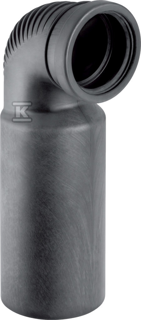 Kolano PE Silent-db20 HT 110x90/90 przyłączeniowe, krótkie o małym promieniu, do wiszącej miski WC, sanitarne, do kanalizacji wewnętrznej niskoszumowej, kolor czarny 310.881.14.1 - obrazek 1