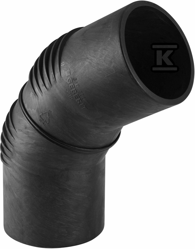 Kolano PE Silent-db20 HT 135/60 długie sanitarne, do kanalizacji wewnętrznej niskoszumowej, kolor czarny 312.600.14.1 - obrazek 1
