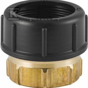 Złączka mosiężna 56xGW2″, gwint wewnętrzny, z nakrętką PP i śrubunkiem zaprasowywanym (kanalizacja HDPE) 359.313.00.1