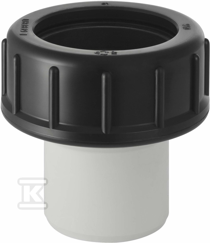 Złączka PVC przejściowa 56x63 do klejenia, z nakrętką PP (kanalizacja HDPE) 359.423.00.1 - obrazek 1