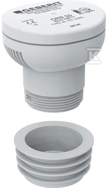Napowietrzacz GRB50 do rur DN32-63 uniwersalny, do kanalizacji wewnętrznej niskoszumowej Silent-PP, Silentdb20, kanalizacji HDPE, kolor biały 359.900.00.1 - obrazek 1