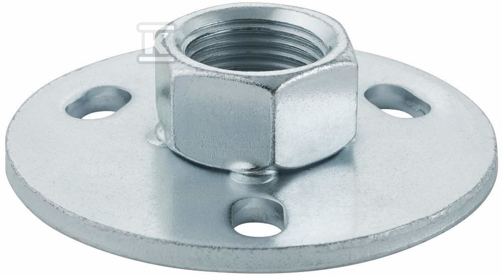 Płytka montażowa z mufą gwintowaną GW1/2", gwint wewnętrzny, okrągła o średnicy 7cm, 3 otwory, stalowa ocynkowana (kanalizacja HDPE) 362.839.26.1 - obrazek 1