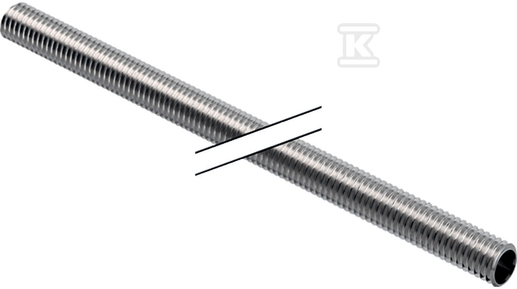 Rura stalowa gwintowana GZ1/2" gwint zewnętrzny, L=2000mm do mocowania uchwytów rurowych na płytach montażowych, w punktach stałych lub na podporach przesuwnych (kanalizacja HDPE) 362.852.26.1 - obrazek 1