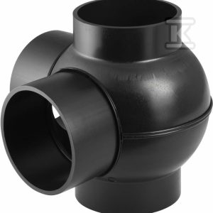 Złączka wielorozgałęźna (4-rozgałęźna) PEHD 88.5st./podejście co 90st. 63x63x63, kolor czarny (kanalizacja HDPE) 364.320.16.1 Złączka wielorozgałęźna (4-rozgałęźna) PEHD 88.5st./podejście co 90st. 63x63x63, kolor czarny (kanalizacja HDPE) 364.320.16.1